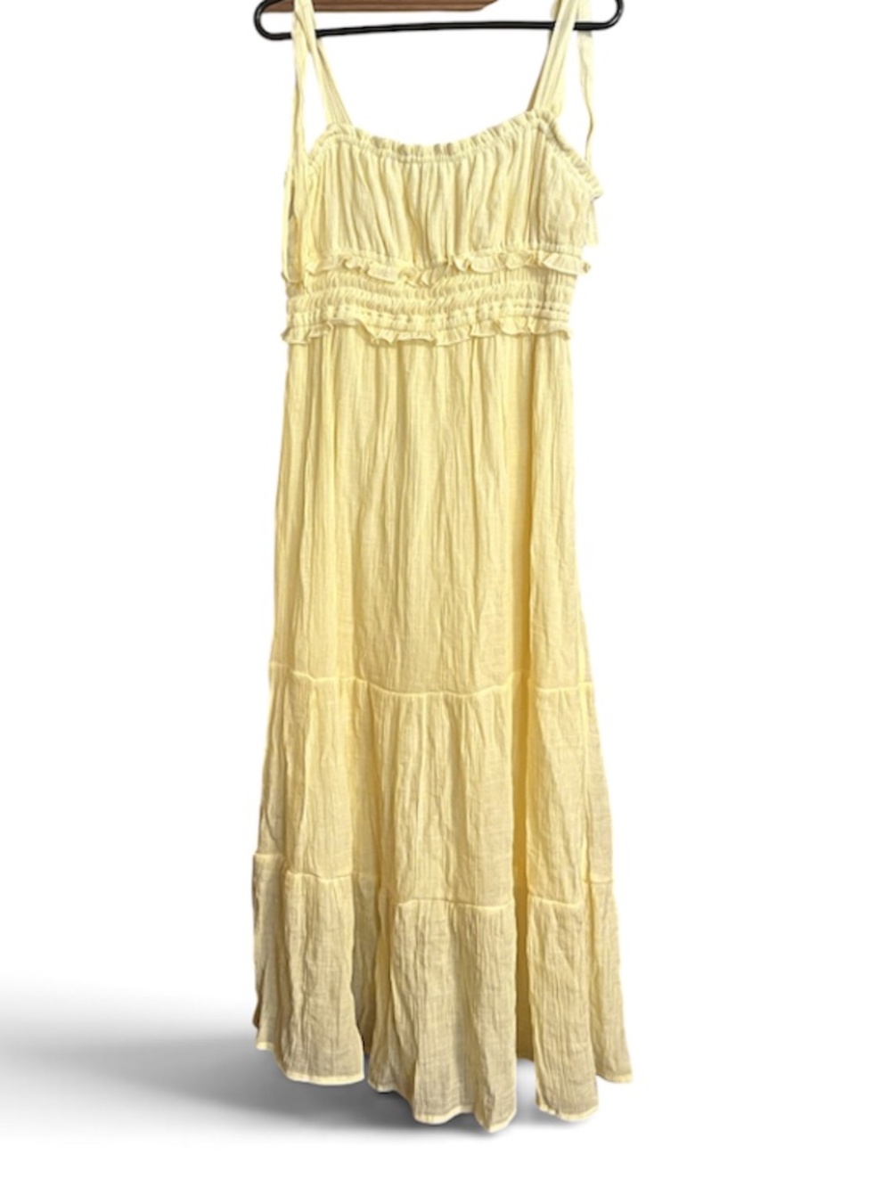 Just Found Women’s Yellow Smocked & Gathered Spaghetti Strap Swing Sundress XL